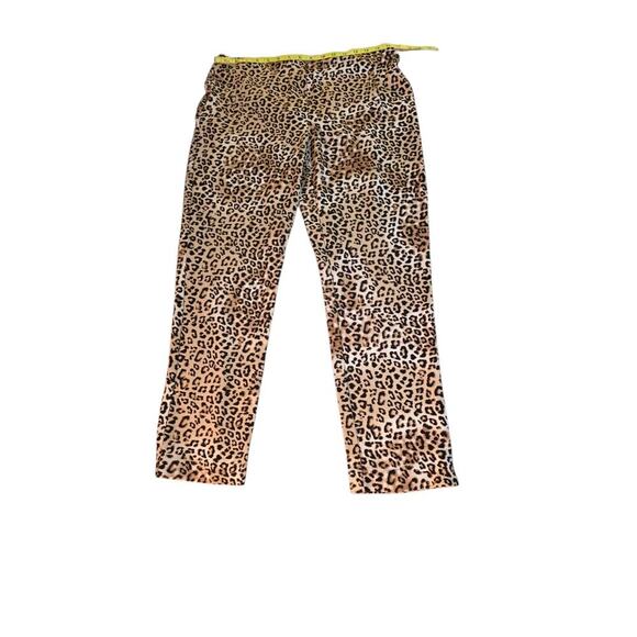 Chico's Women's Sz 3 US L/12 Leopard Knit Pants Leggings Elastic Waist Stretch - Picture 6 of 10